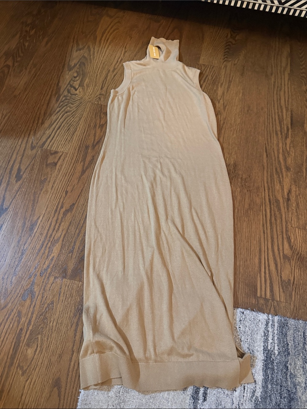 Michael Kors Sleeveless Turtleneck Maxi Dress in Camel